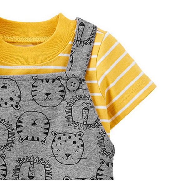 Carter's 3 mo Lion Tiger Overall Set & 6 mo Dinosaur PJ's - Picture 3 of 6